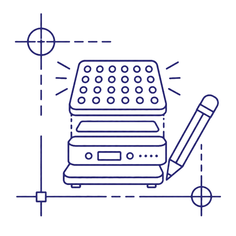 Product development icon for Redvance red light therapy device design and integration