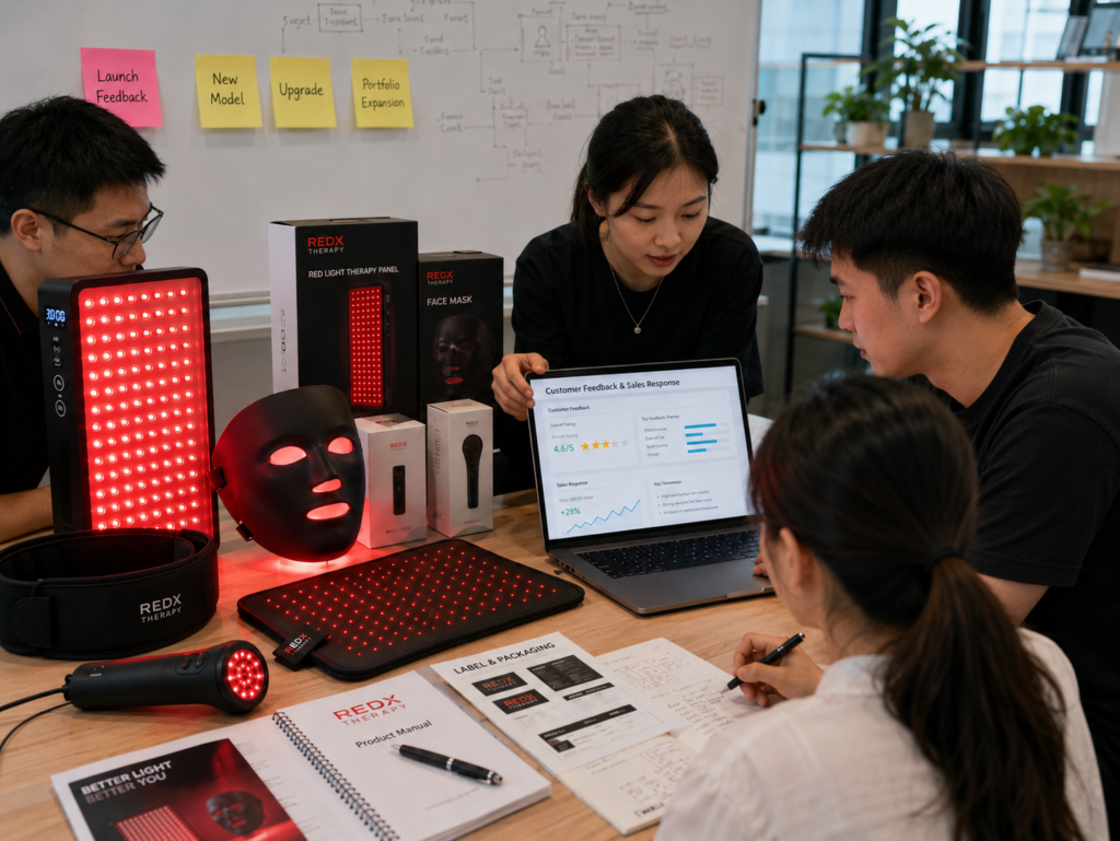Red light therapy product launch support and long term product iteration planning