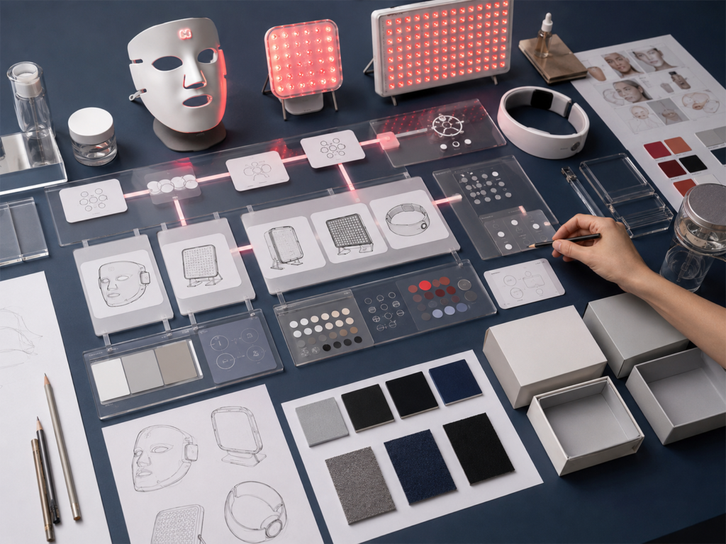 Beauty red light therapy product decision board for OEM ODM development
