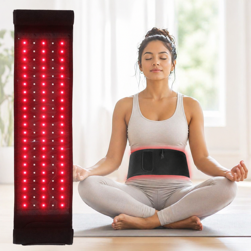 Wearable red light therapy belt for waist back and body recovery applications