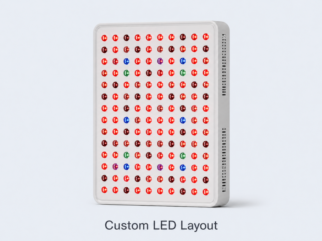 LED layout customization for red light therapy devices