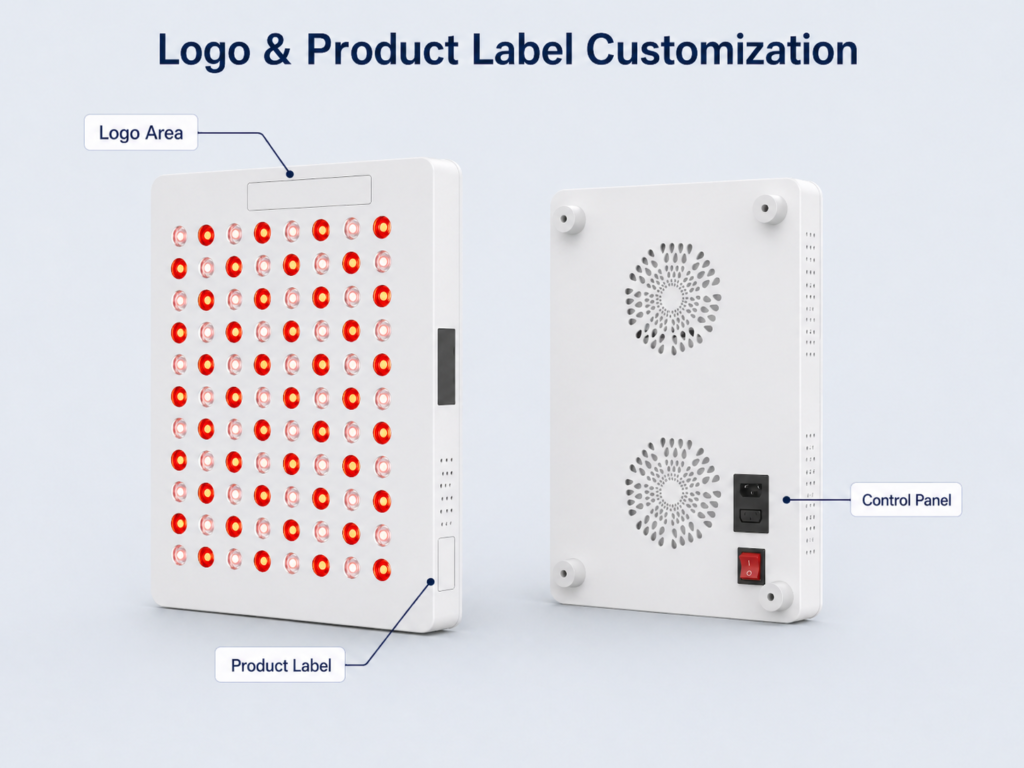 Logo and label customization for red light therapy private label products